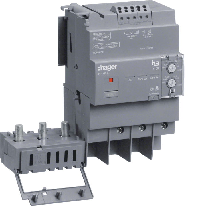 Hager HBA160H RCD priedų blokas 3P 160A Reguliuojamas