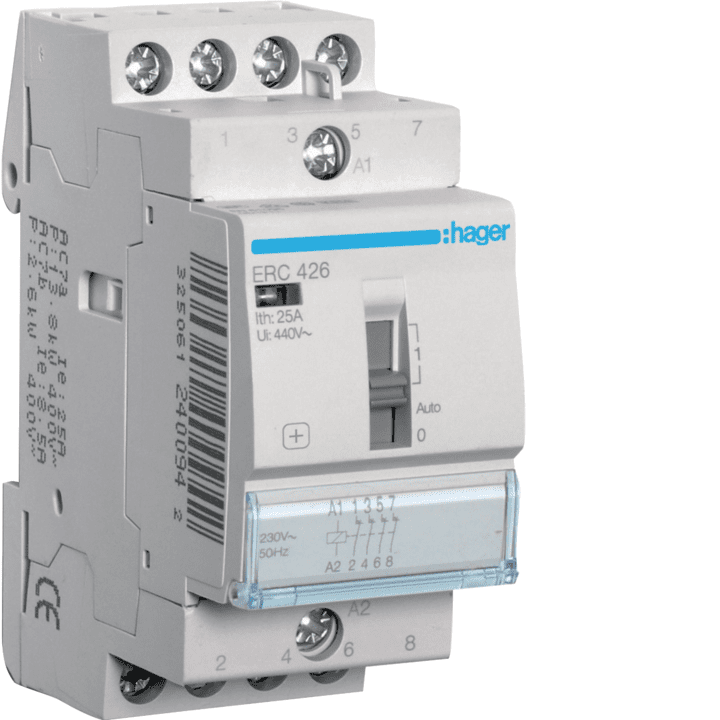 Hager ERC426 Override Contactor 25A 4NC 230V