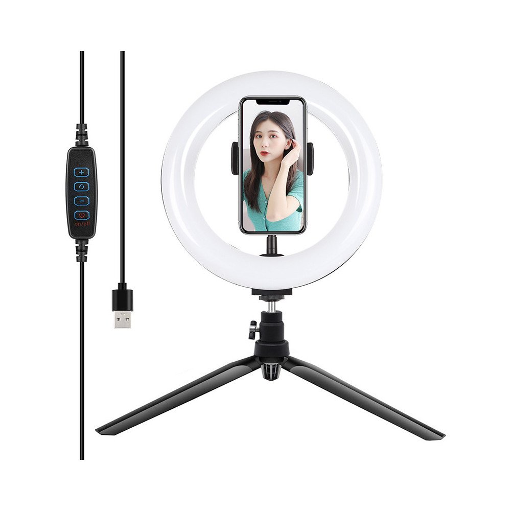 Puluz stativs ar 20 cm LED gredzenu Vlogging PKT3073B