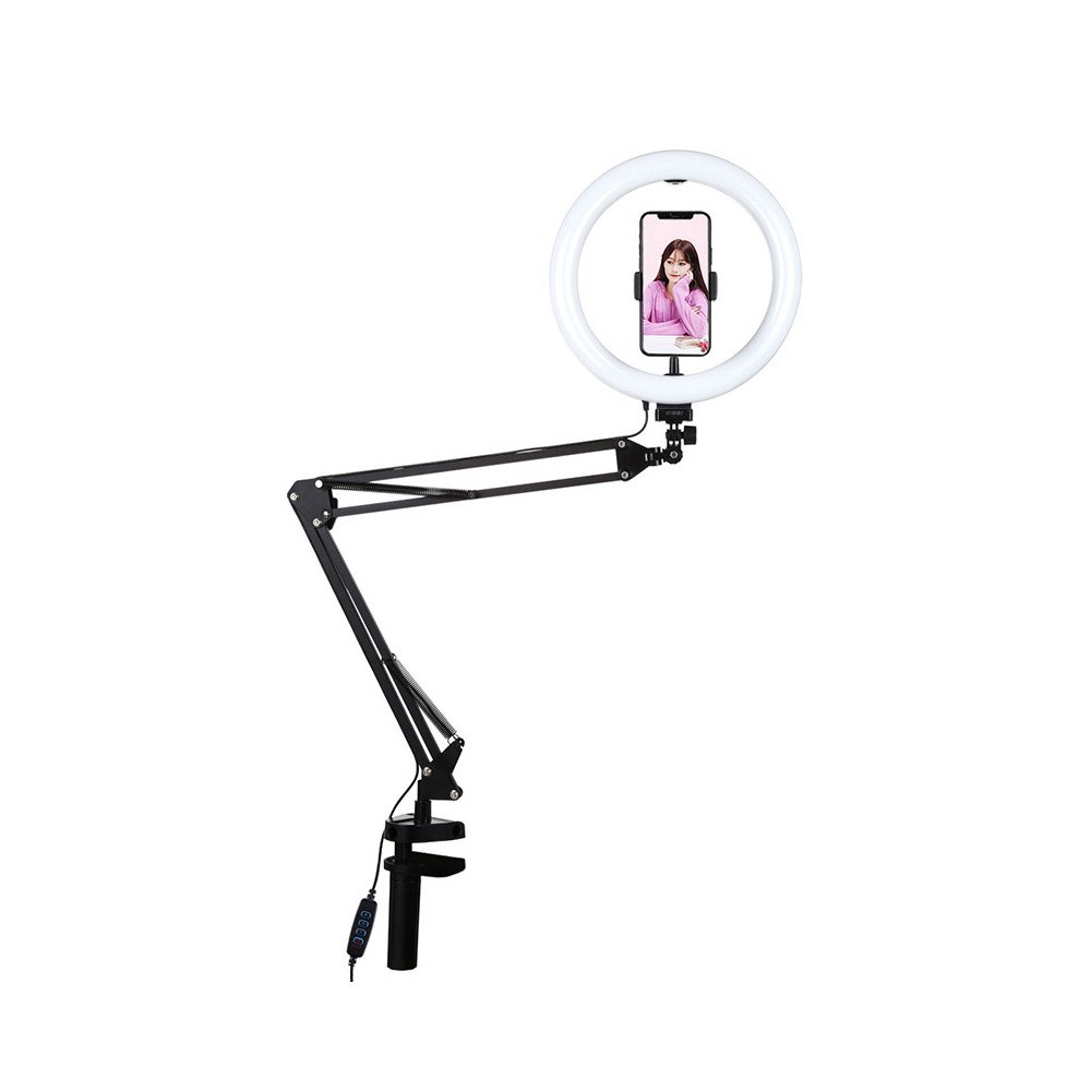 Lauaarvuti kaepide Puluz 26 cm LED-vlogimisrongaga PKT3090B