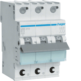 Hager MBS313 MCB 3P B-13A 6kA ātrais savienojums