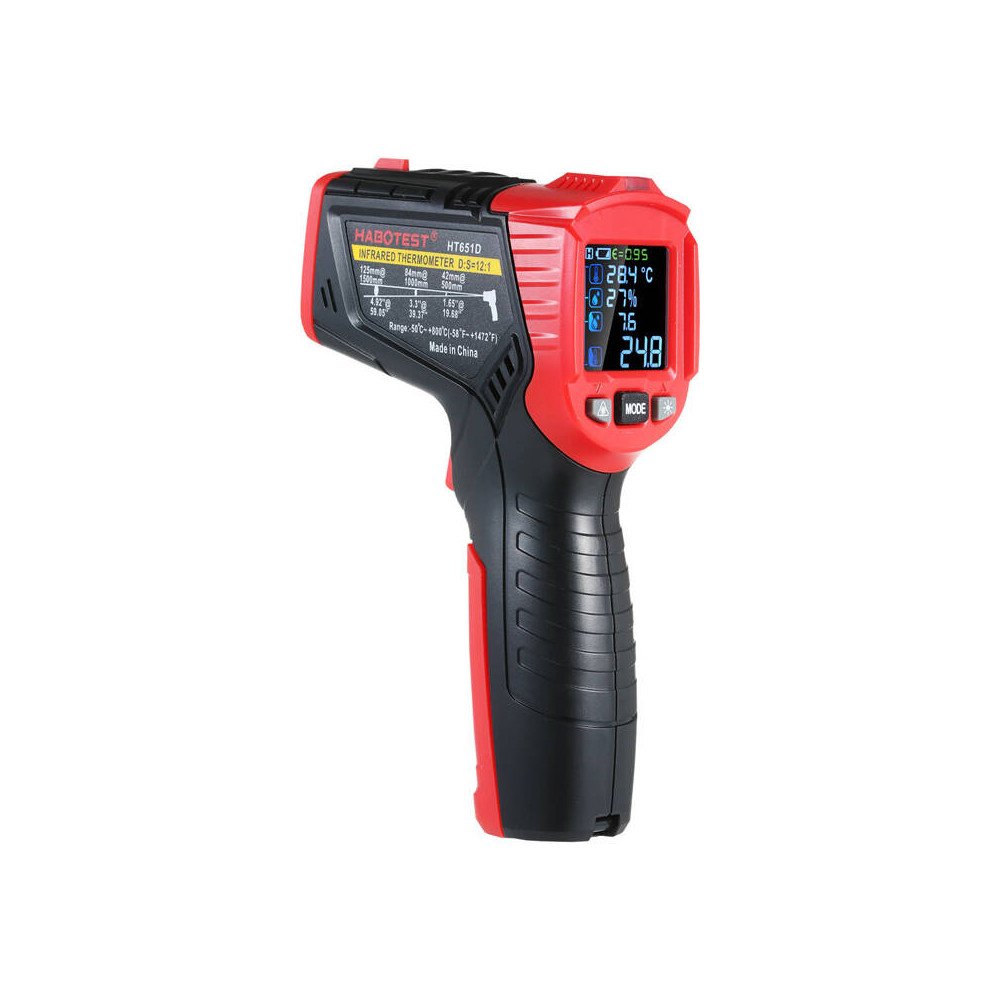 Digitaalinen laserpyrometri Habotest HT651D, kosteusmittari