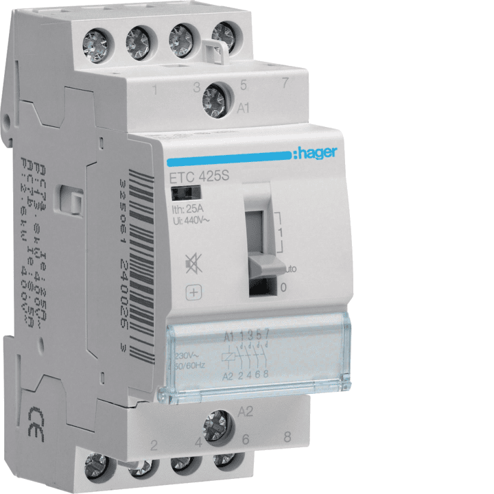 Hager ETC425S Humfree N&D Contactor 25A 4NO 230V