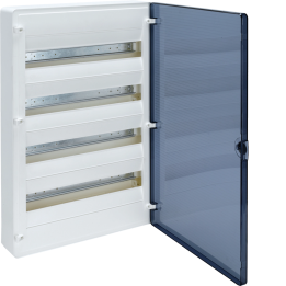 Hager VS418TD Surface Mount Distribution Board, 72 Modules, Transparent Door, IP30
