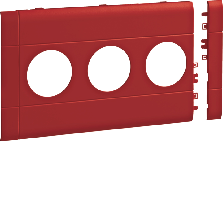 Hager GB120303020 Frontplate 3-gang Socket Red