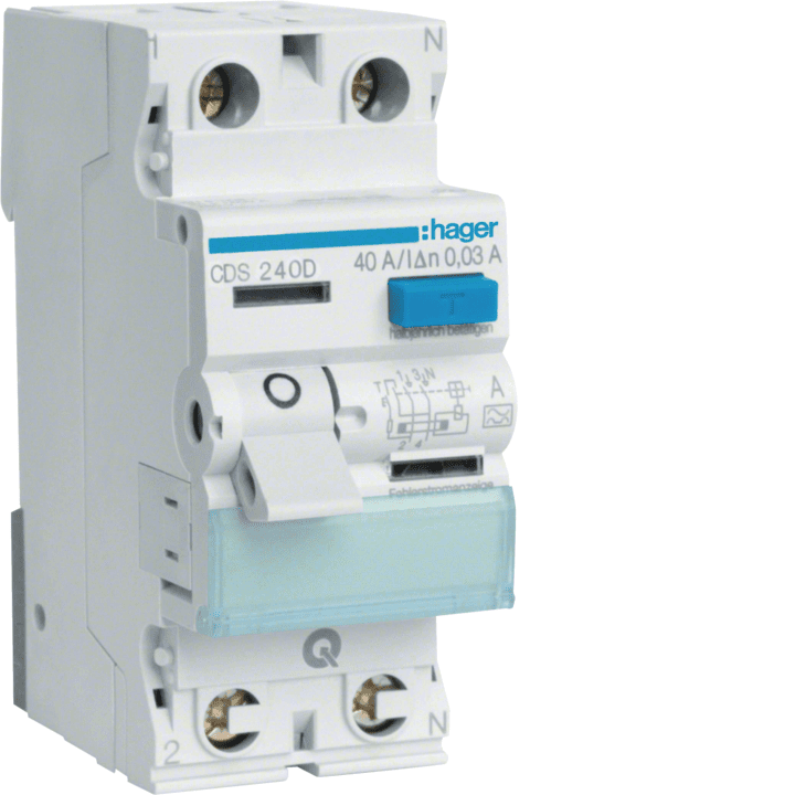 Устройство защитного отключения (УЗО) Hager CDS240D RCCB 2P 40A 30mA Type A