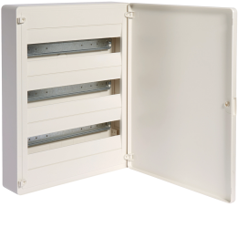 Hager VS318PZF Surface Mount Distribution Board, 54 Modules, White Door