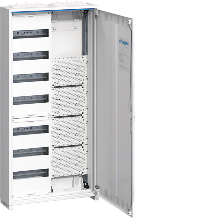 Hager FWB72K1 Universal Enclosure, 84 Modules + Media, Grey