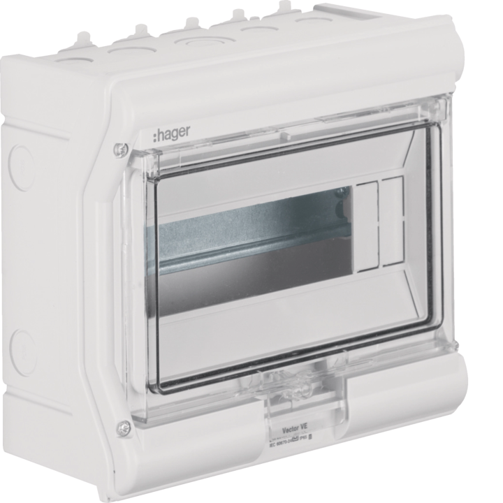 Hager VE110PN Flush-Mounted Enclosure, IP65, 10 Modules