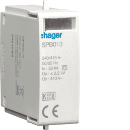 Hager SPB013 Type 2 ylijännitesuojakasetti 40kA 440V IT