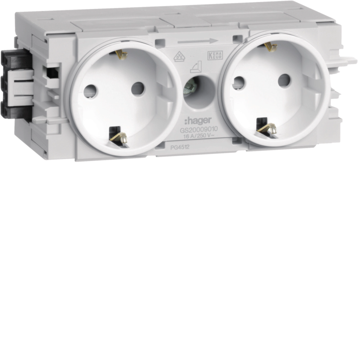 Hager GS20009016 Socket-outlet 2-gang White