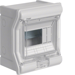 Hager VE106L Enclosure, IP5X, 6 Modules, Vector