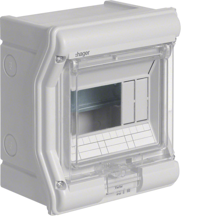Hager VE106L Enclosure, IP5X, 6 Modules, Vector