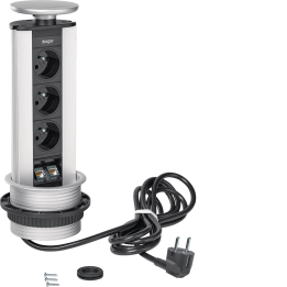 Hager G7045LAN Built-in Outlet Unit with 3 Sockets and LAN