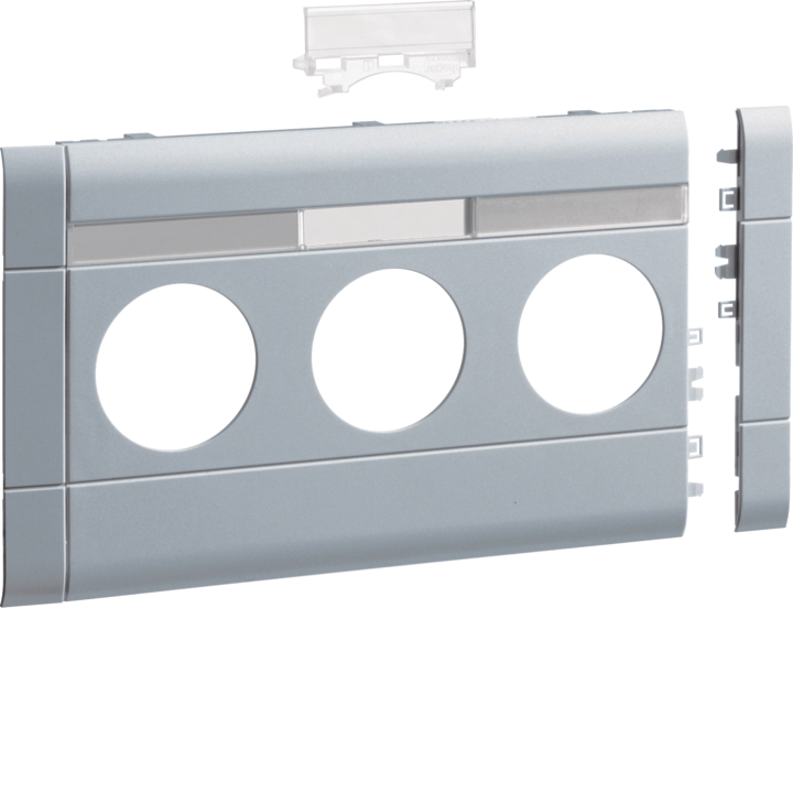 Hager GB12031LAN Frontplate 3-Gang Socket BRA/H/S 120 LF Aluminium