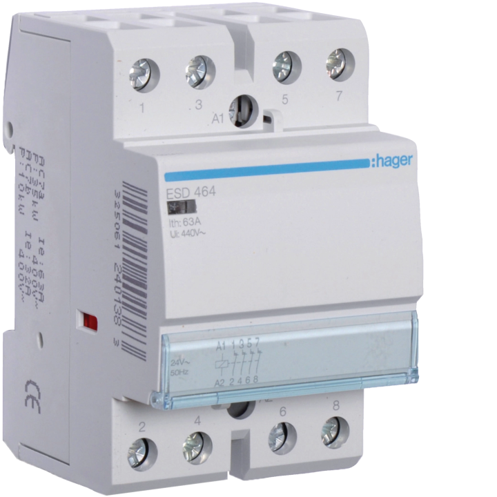 Hager ESD464 kontaktors 63A 4NC 24V
