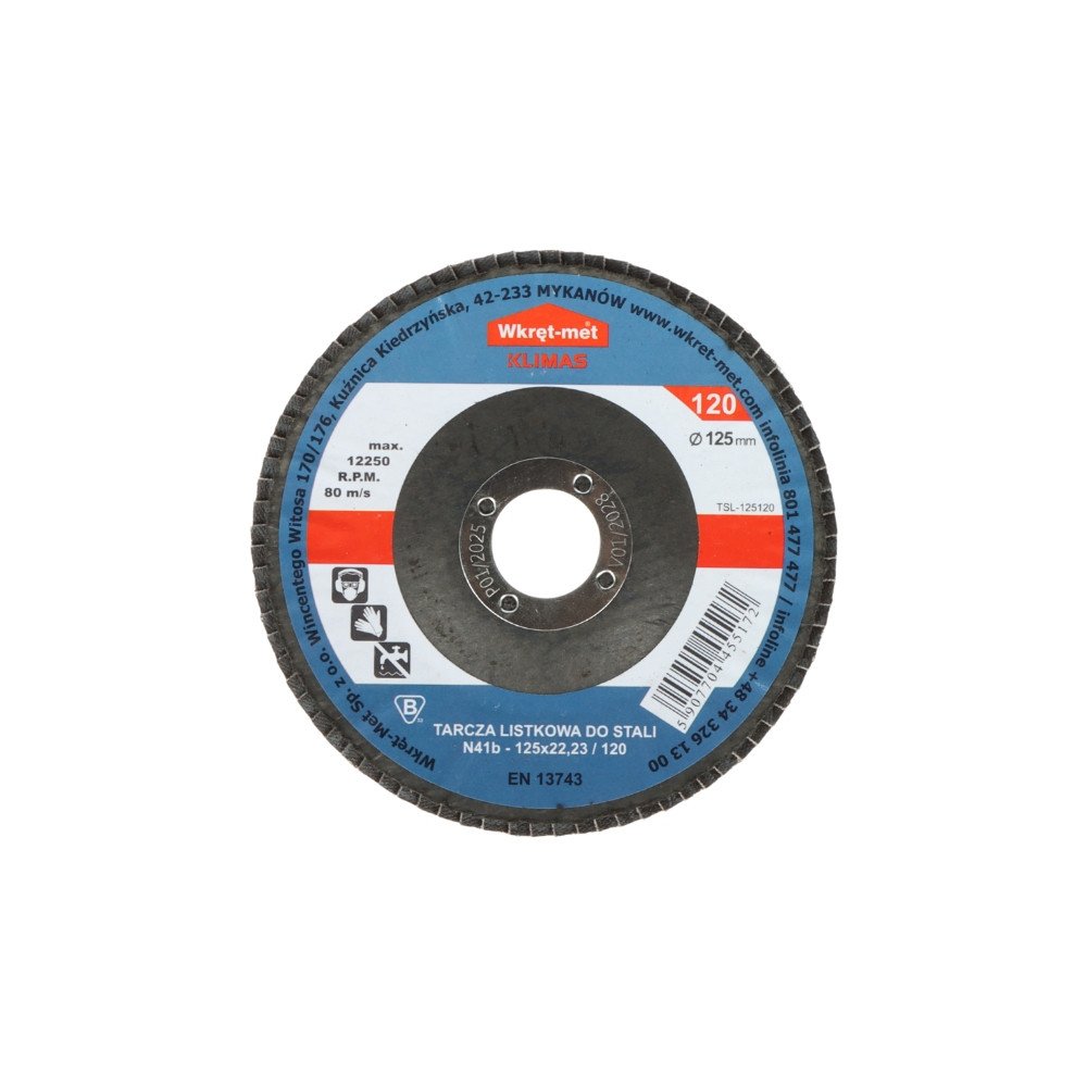 PLIENO DISKAS ATVARTU TSL-125120 125 mm WKRET-MET KLIMAS