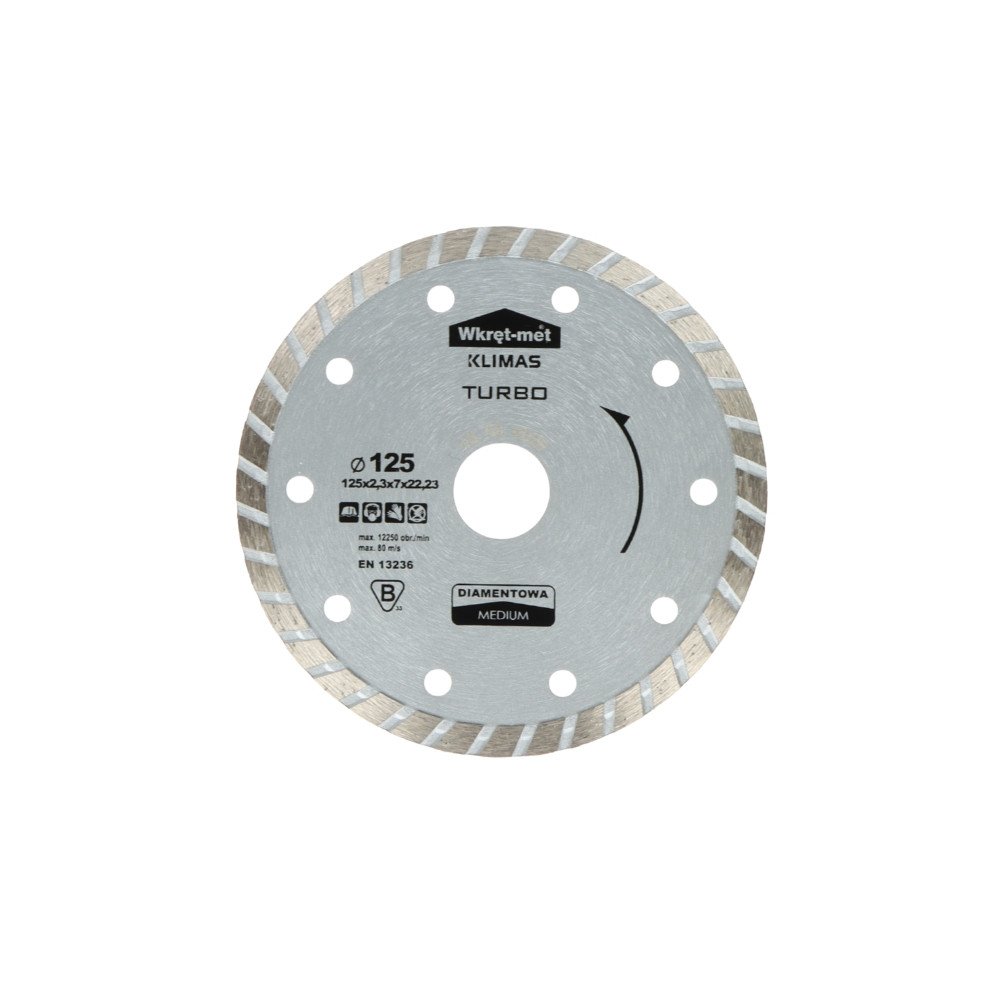 DIAMOND BLADE FOR DRY AND WET CUTTING TDT-125M 125 mm WKRET-MET KLIMAS