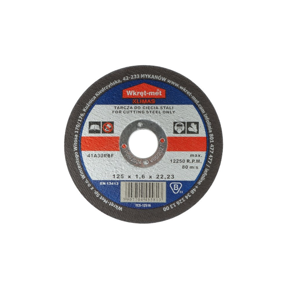 KORUNDA DISKS TERAUDA GRIESANAI TCS-12516 125 mm WKRET-MET KLIMAS