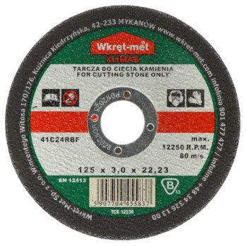 KORUNDO DISKAS AKMENIUI PJOVYTI TCK-12530 125 mm WKRET-MET KLIMAS