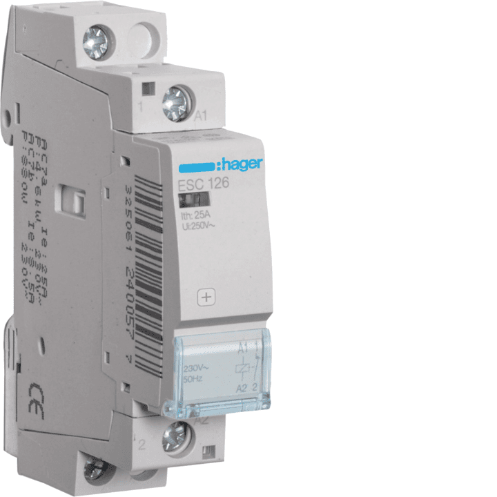 Hager ESC126 kontaktorius 25A 1NC 230V