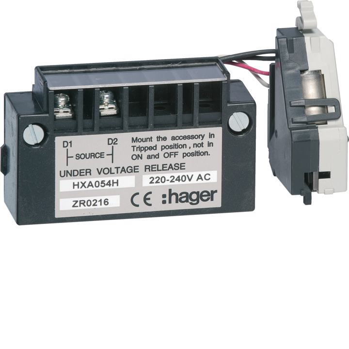Hager HXA054H Undervoltage Release 220-240VAC for xP160-xP250-xP630