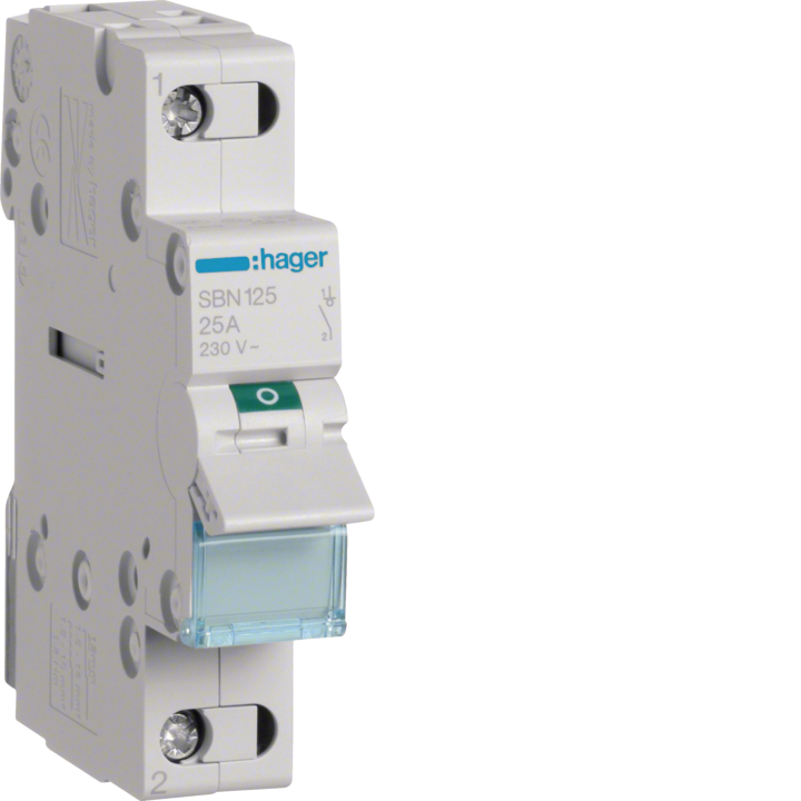 Hager SBN125 1P 25A slēdzis