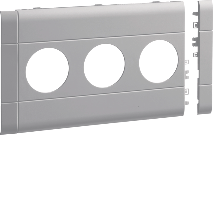 Hager GB10030K7035 Frontplate 3-Gang Socket BR 100 lg White