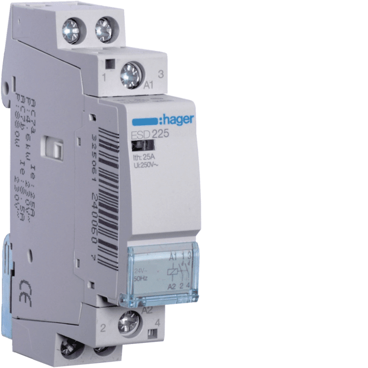 Hager ESD225 kontaktorius 25A 2NO 24V
