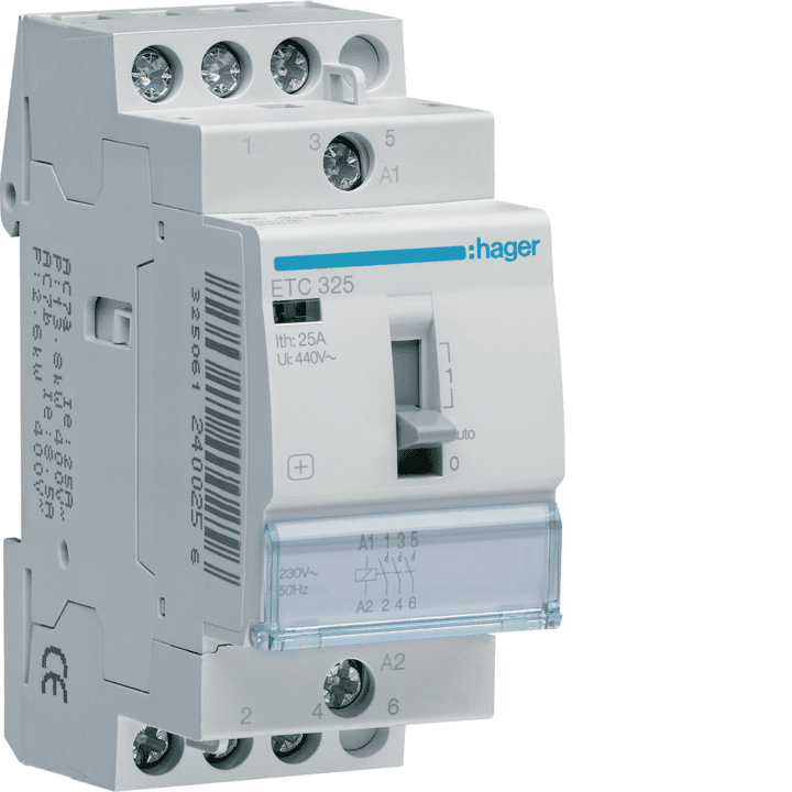 Hager ETC325 Night & Day Contactor 25A 3NO 230V
