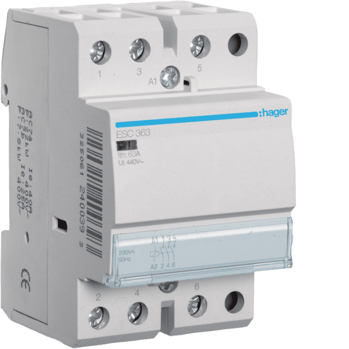 Hager ESC363 Kontaktorius 63A 3NO 230V AC