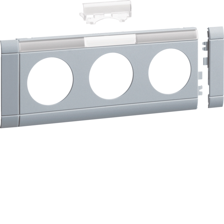 Hager GB08031LAN Frontplate 3-gang Socket Lid 80 LF Aluminium