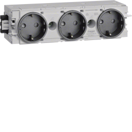 Hager GS30009011 3-Gang Socket-Outlet Wago C-Profile