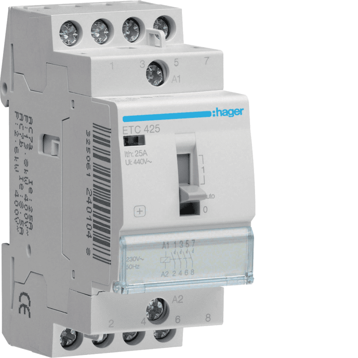 Hager ETC425 kontaktorius 25A 4NO 230V