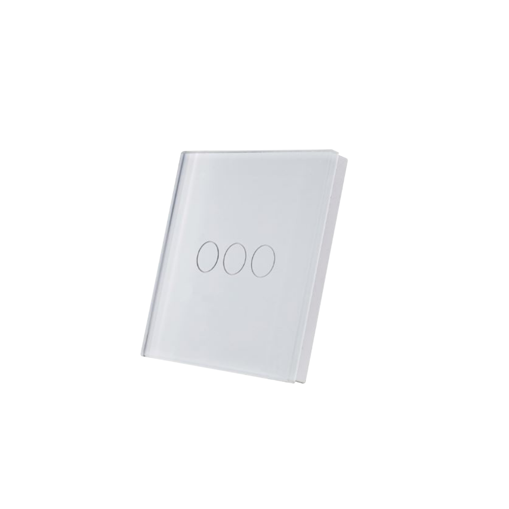 SmartWise T1R3W (R2) 3-gang wireless RF wall touch switch (white)