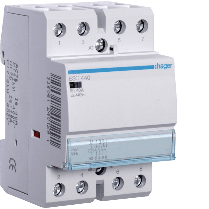 Hager ESC440 Kontaktors 40A 4NO 230V AC