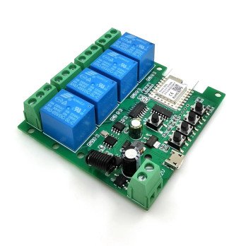 SmartWise 5V-32V 4 grupu viedais releja sledzis, ar sauso kontaktu un islaicigo sledzi, Zigbee + RF