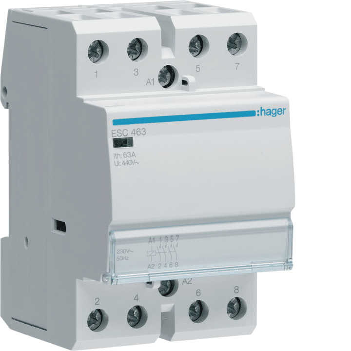 Hager ESC463 kontaktors 63A 4NO 230V