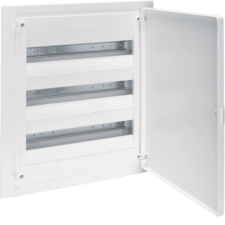 Hager VF318PD Flush-Mounted Distribution Board, 54 Modules, White Door