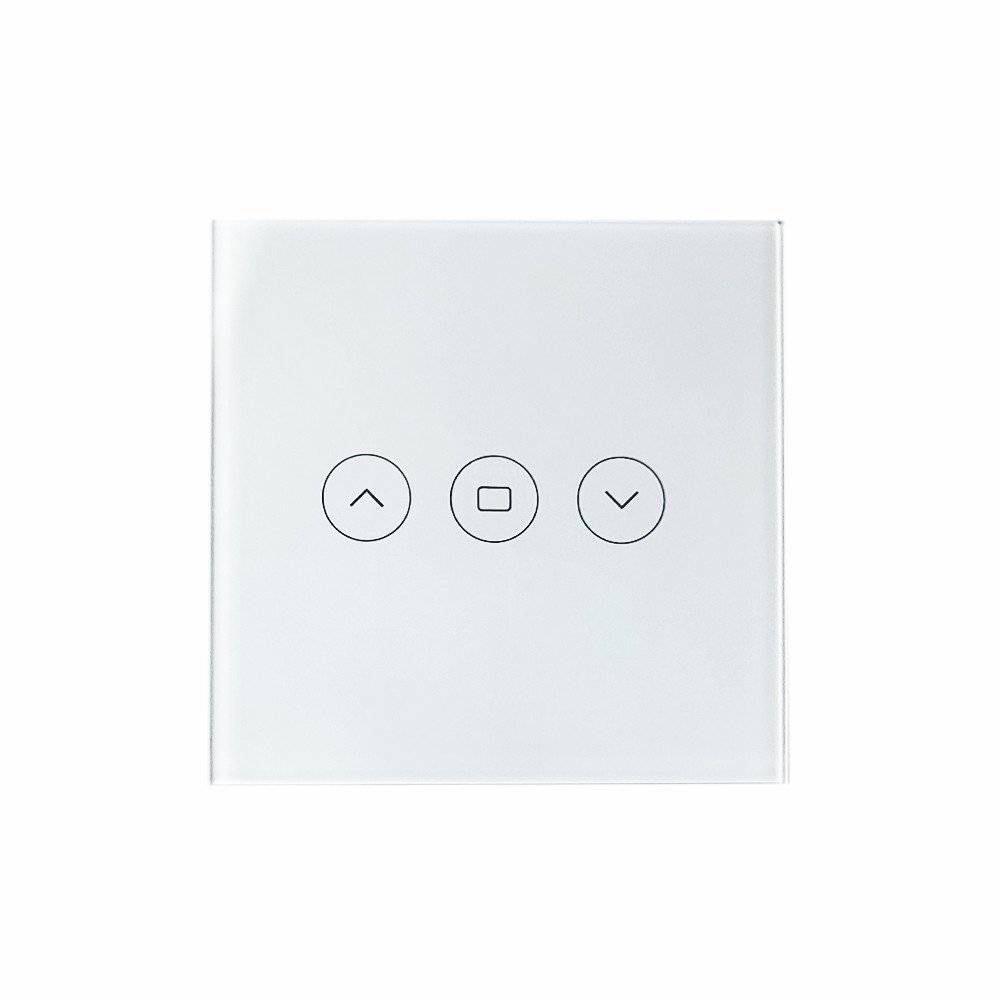 SmartWise roller shutter / shader / curtain smart switch, eWeLink compatible, with white touch glass front panel