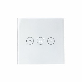 SmartWise roller shutter / shader / curtain smart switch, eWeLink compatible, with white touch glass front panel