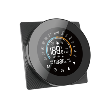 SmartWise WiFi smart thermostat, COLOR eWeLink app compatible, Type 'C' (dry contact), black front panel, colour touch display