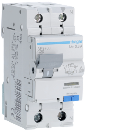 Hager AD970J RCBO 1P+N 6kA C-20A 300mA Type A