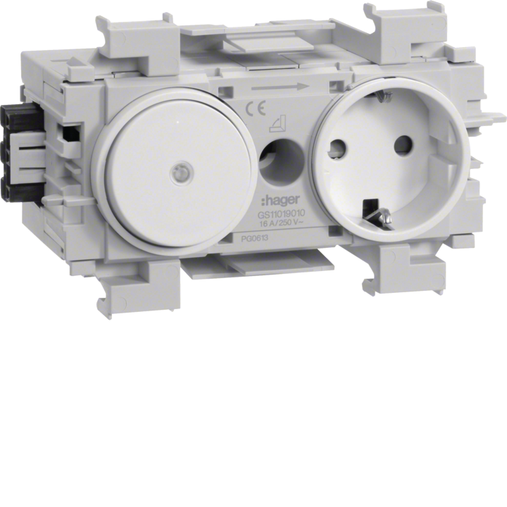 Hager GS11019016 Smart Socket-Outlet with Switch, Zigbee, White