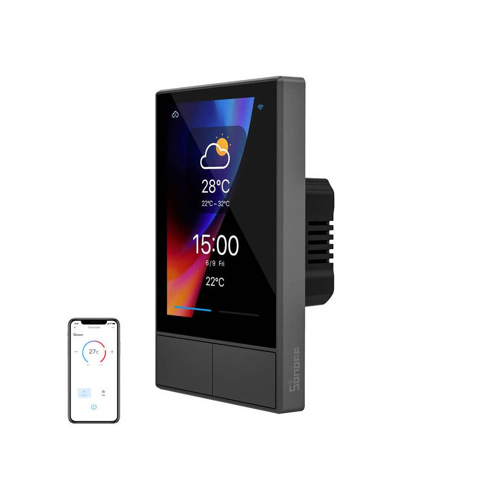 Viedais WiFi vadibas panelis SONOFF NSPanel (melns, 120 mm)