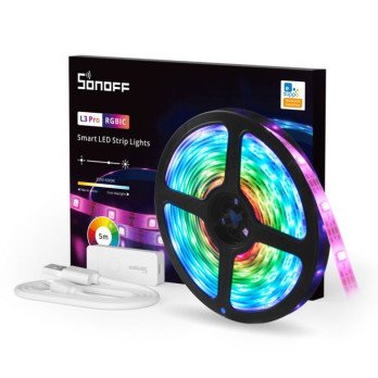 Sonoff L3 Pro RGBIC Smart LED Strip Light komplekt (WiFi + Bluetoothi nutikas kontroller + 5 meetrit RGBIC LED riba)