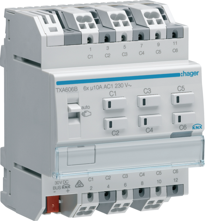 Hager TXA606B 6 virzienu sadales bloks 10A