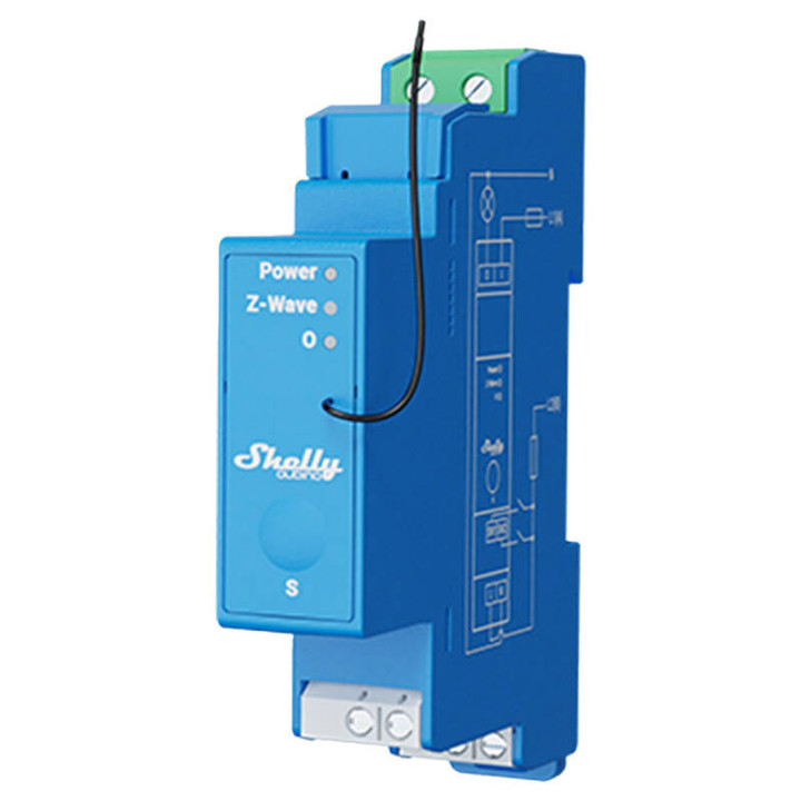 Shelly Qubino Wave PRO 1 интеллектуальное реле на DIN-рейку с 1 группой, с протоколом Z-Wave - Sonoff, SmartWise, Shelly оптовая