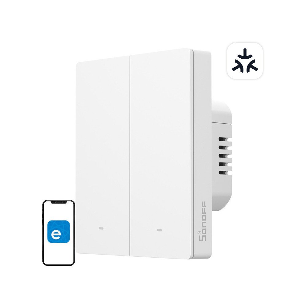 SONOFF M5-2C-80W WiFi Matter smart wall switch (2-channel, for frame)
