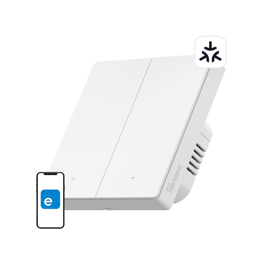 SONOFF M5-2C-86W WiFi Matter nutikas seinaluliti (2-kanaliline)